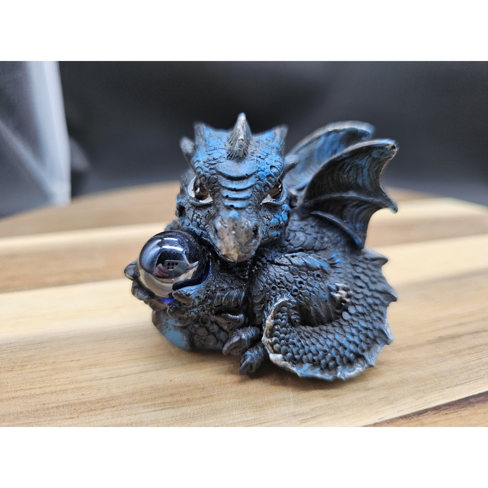Dragon Holding Crystal Orb Figurine